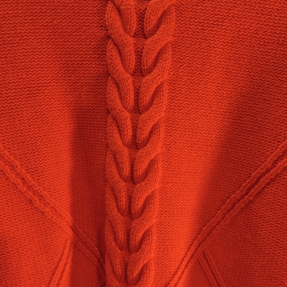 Cabi Mock Neck Cardigan Medium Long Sleeves Orange Botton Down Sweater Preppy - Picture 3 of 15